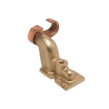 Burndy Copper Compression Grounding Plate, 2 Hole, 2 AWG - 250 kcmil, 1/2" St YGF292N